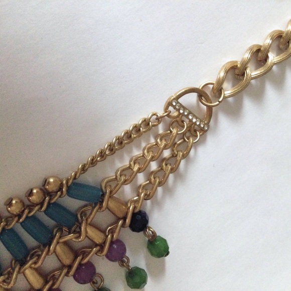 Vintage Egyptian Revival Cleopatra Style Goddess Necklace w/ Semi Precious Beads - Picture 6 of 17